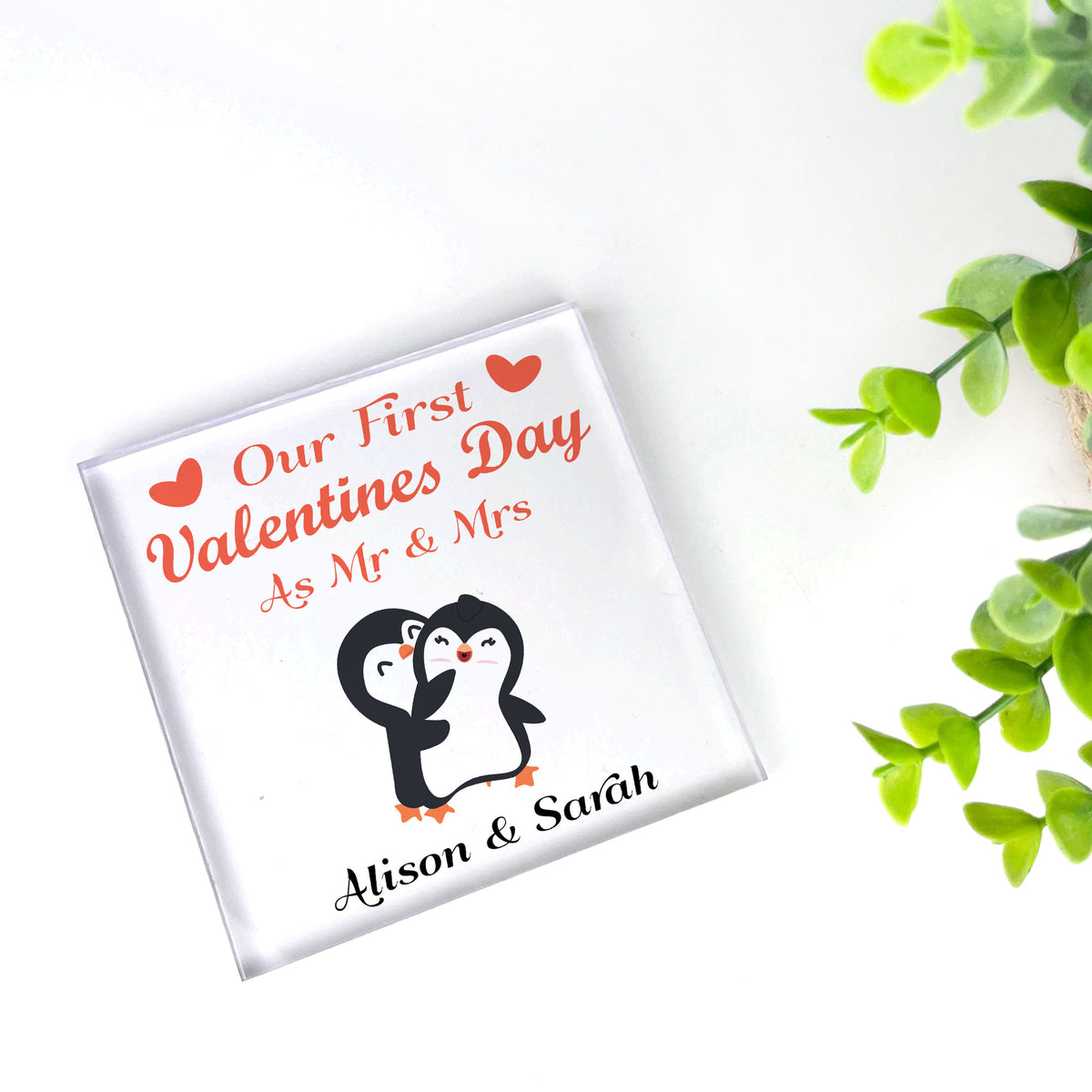 Personalised 1st Valentines As Mr And Mrs Plaque Gift For Wufe