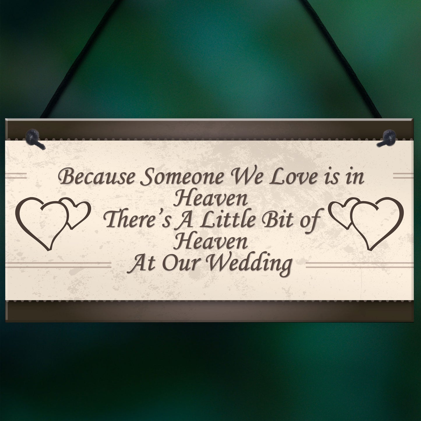 Wedding Decoration Plaque Heaven At Our Wedding Shabby Chic Sign