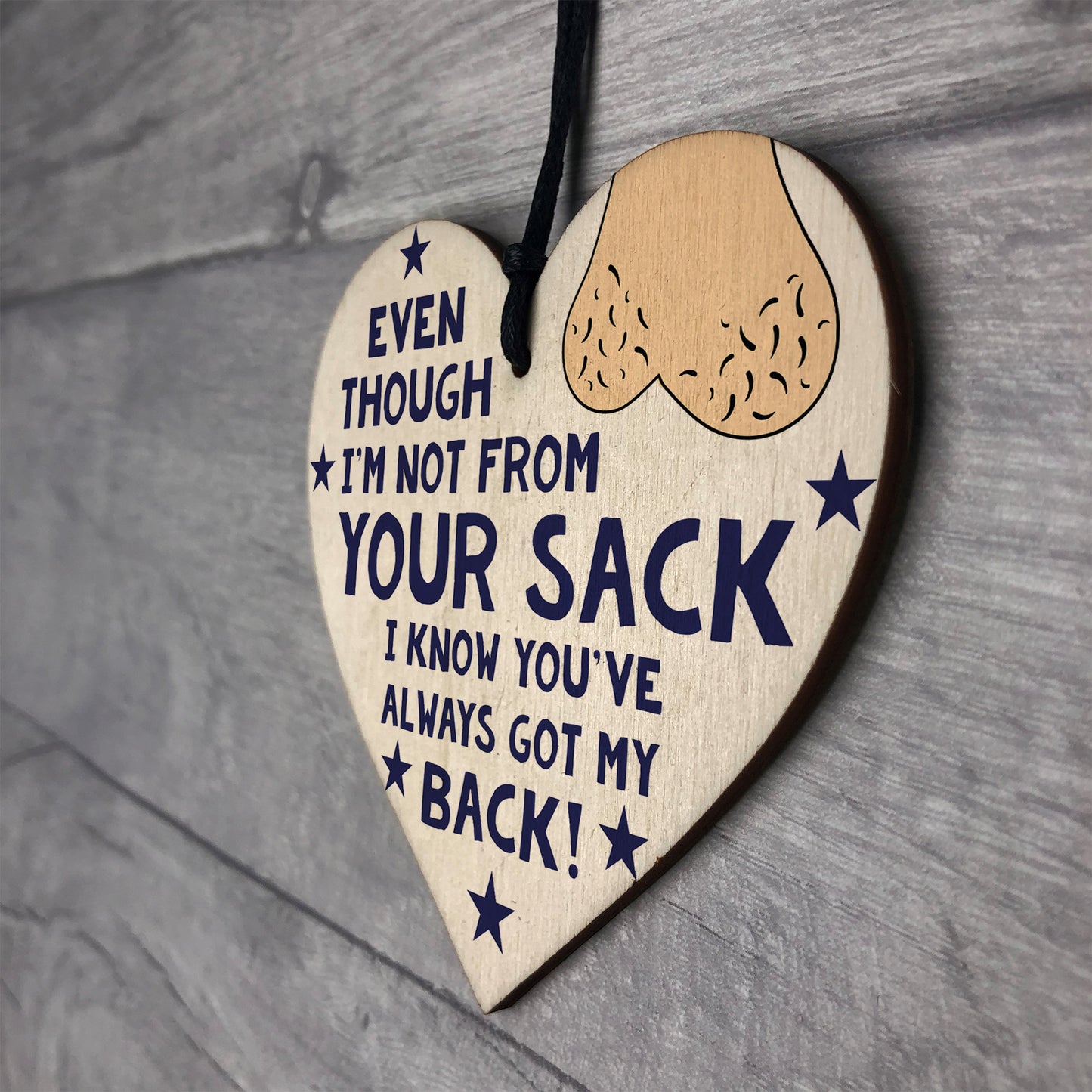 Stepdad Christmas Birthday Gift Wood Heart Humor Funny Gift