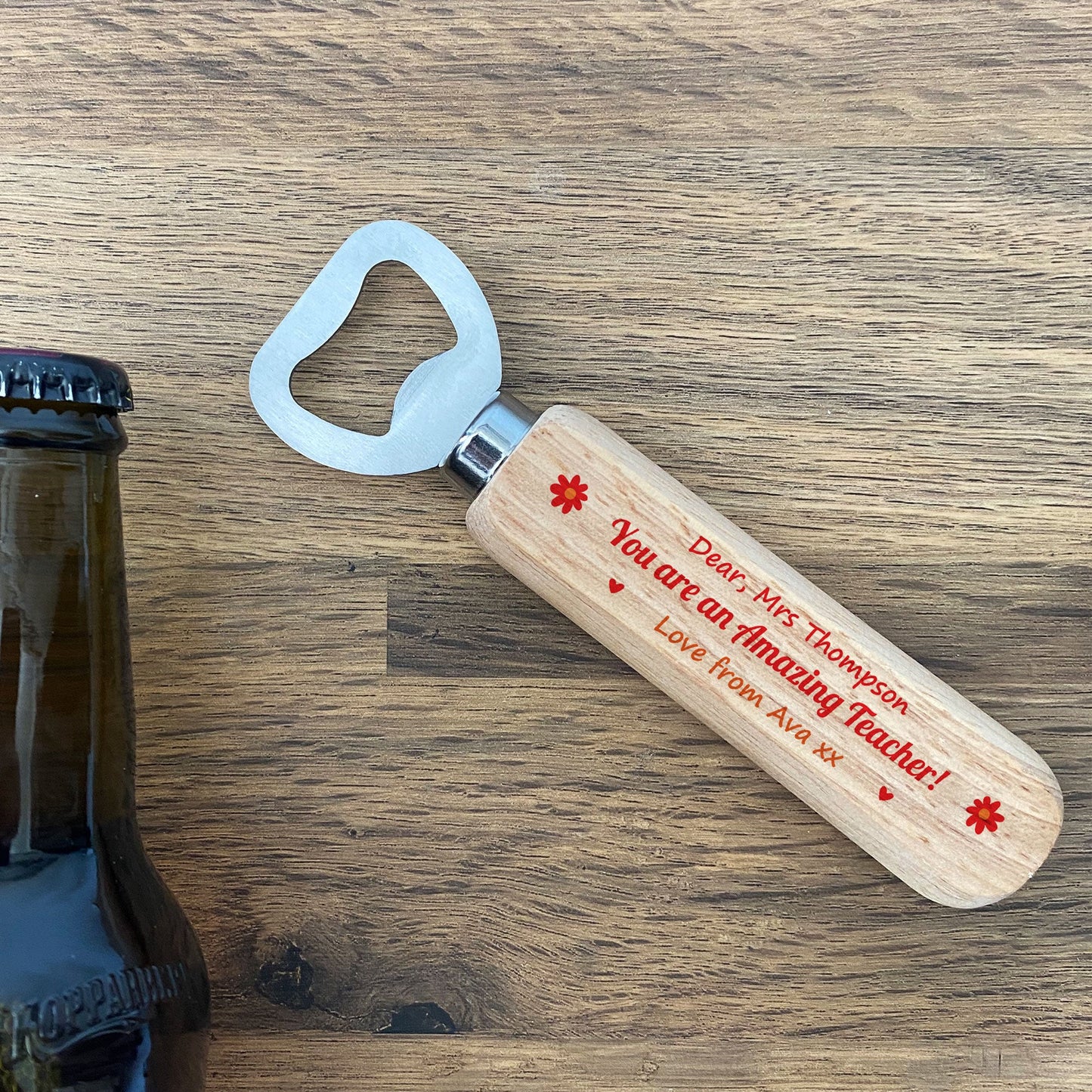 Thank You Teacher Teaching Assistant Gifts Wood Bottle Opener