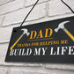Dad Thank You Novelty Hanging Sign Christmas Birthday Dad Gift