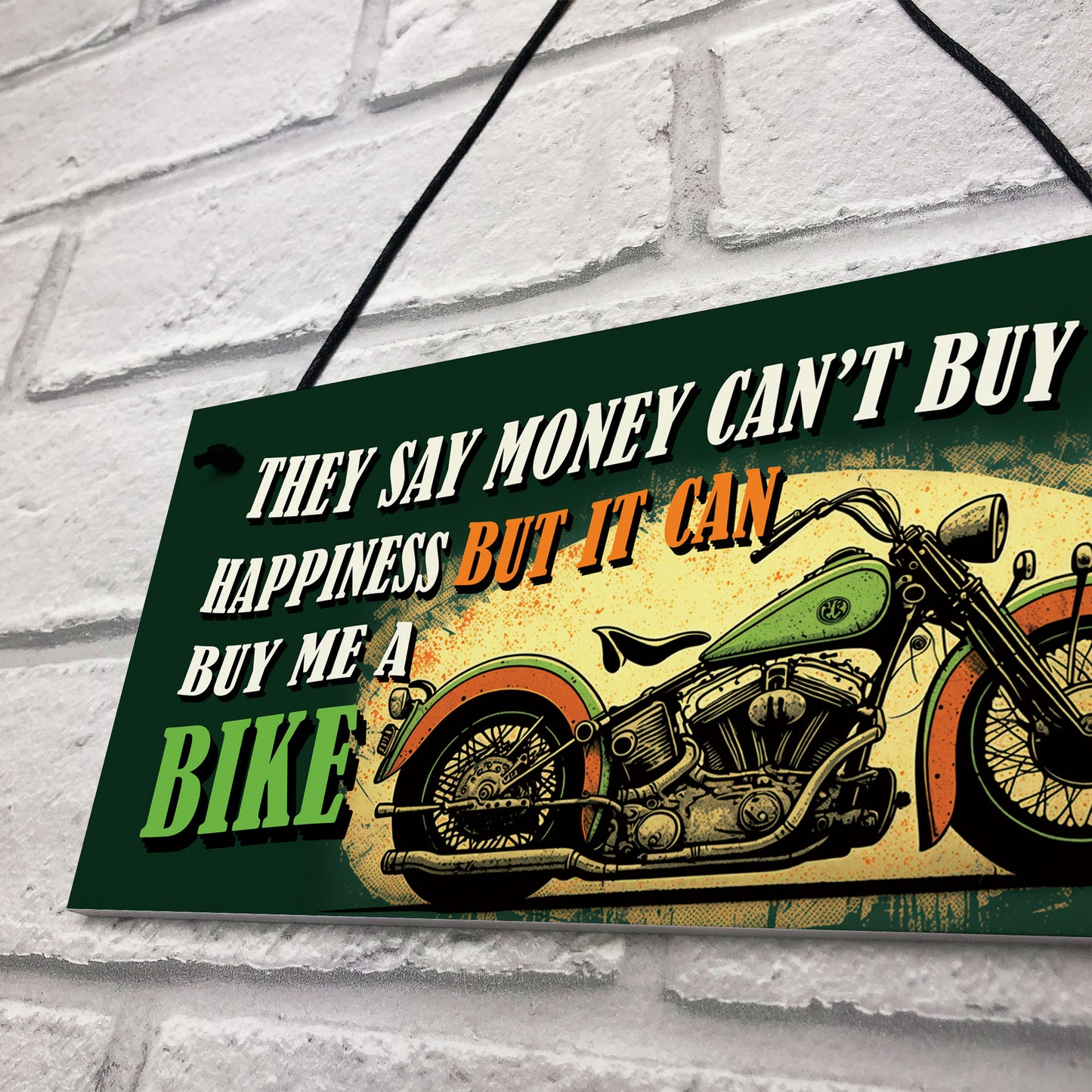 Funny Motorcycle Sign Novelty Motorbike Decor for Garage