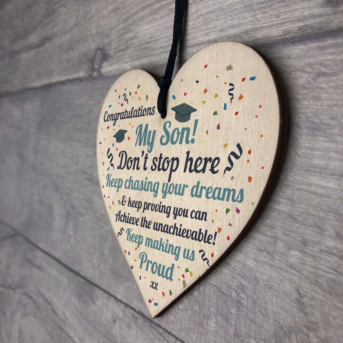 Graduation Gifts For Son Wooden Heart Plaque Congratulations