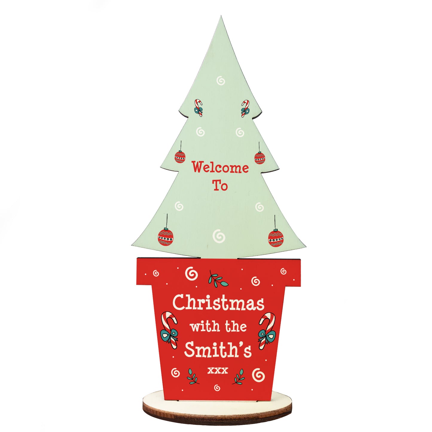 Welcome To Christmas With The Any Surname Personalised Tree