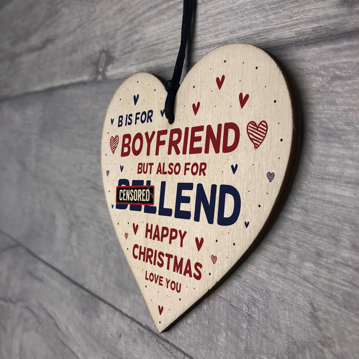 Funny Boyfriend Gift Wooden Heart Christmas Gift For Boyfriend
