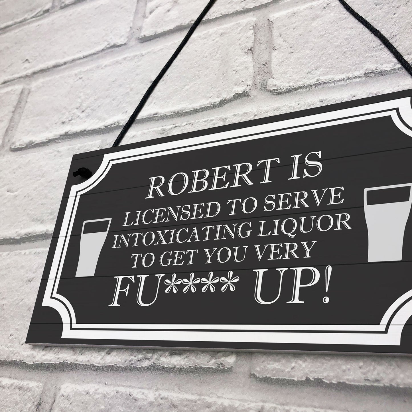 Funny Rude Home Bar Sign Personalised Man Cave Pub Bar Hanging