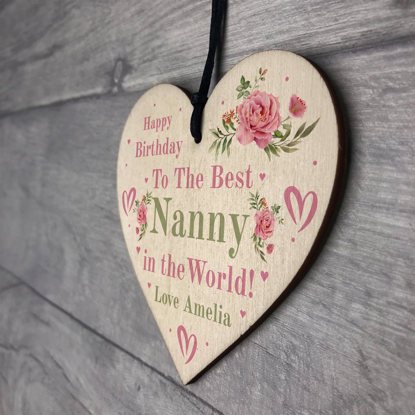 Happy Birthday Nanny Gift Hanging Sign For Birthday Personalised