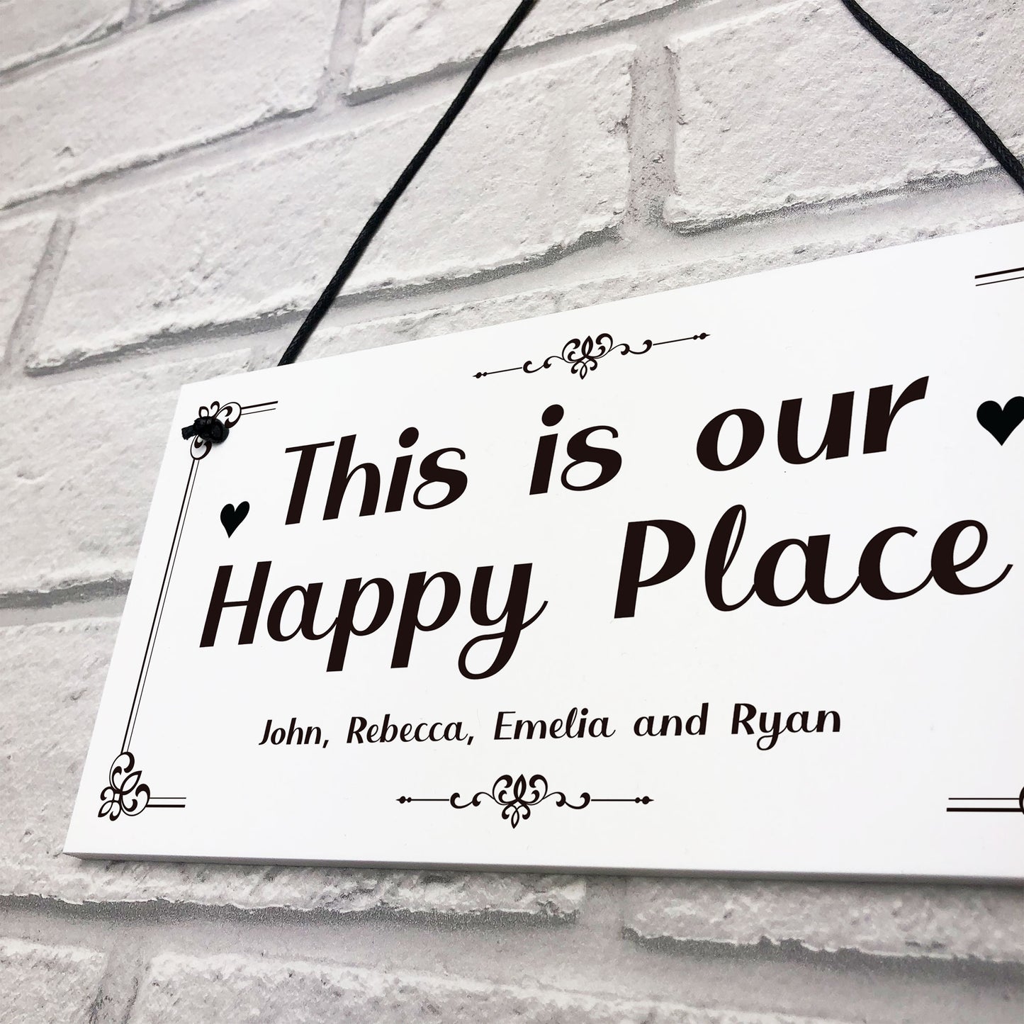 Our Happy Place Personalised Home Gift For Family New Home Gift