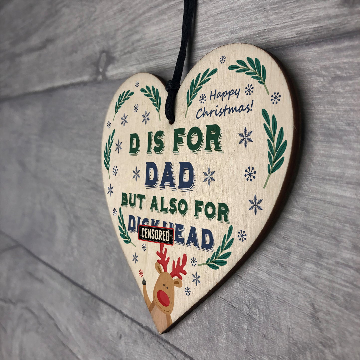 Funny Rude Joke Christmas Gift For Dad Heart Novelty Gift
