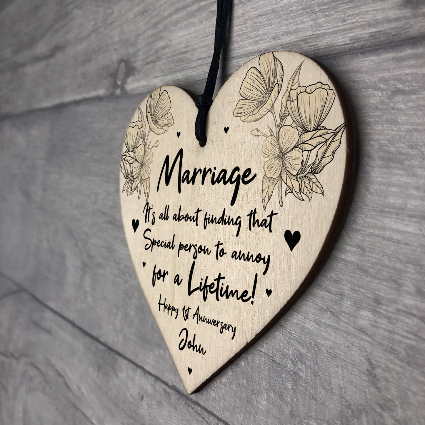 Personalised 1st Wedding Anniversary Gift Funny Husband Wife