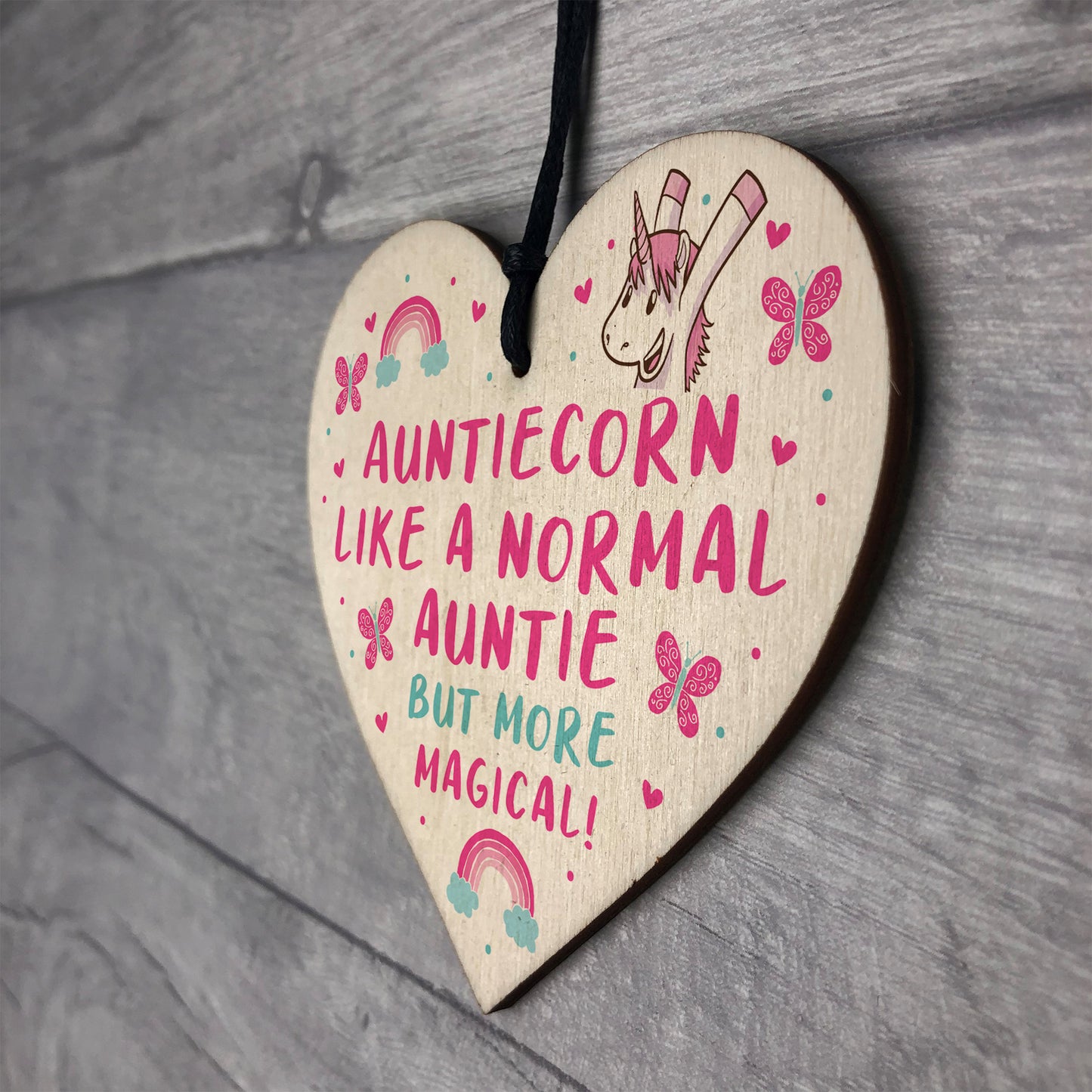 Novelty Auntie Gift Wood Heart Birthday Christmas Gift For Her