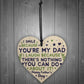 Funny Humour Dad Card For Fathers Day Wooden Heart Joke Gifts