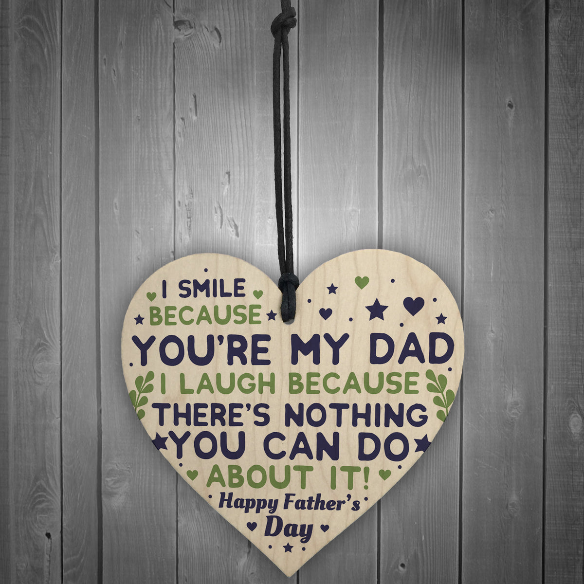 Funny Humour Dad Card For Fathers Day Wooden Heart Joke Gifts