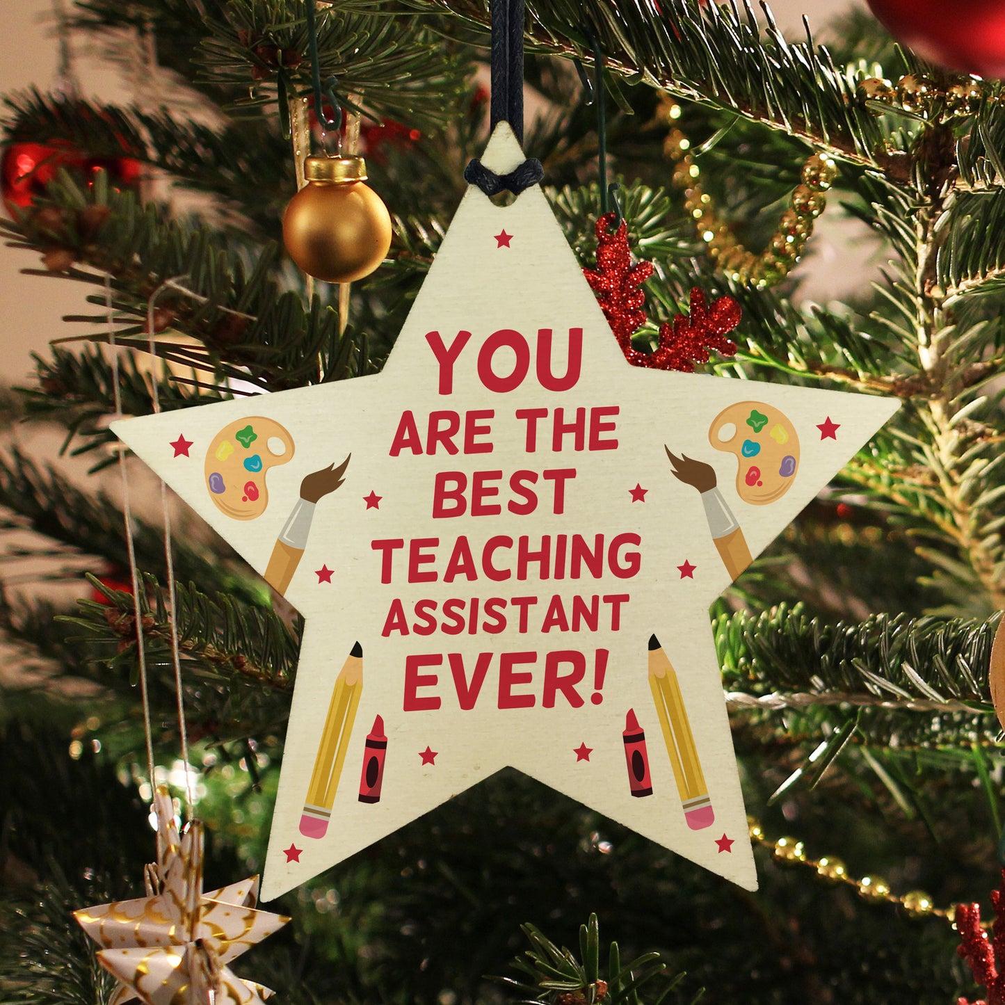 Teaching Assistant Gift Wooden Hanging Star Special Thank You Gi