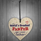 Funny Joke Fathers Day Card Gift For Dad FARTER Wood Heart