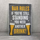 Bar Rules Sign Hanging Home Bar Sign Garden Plaque Funny Alcohol