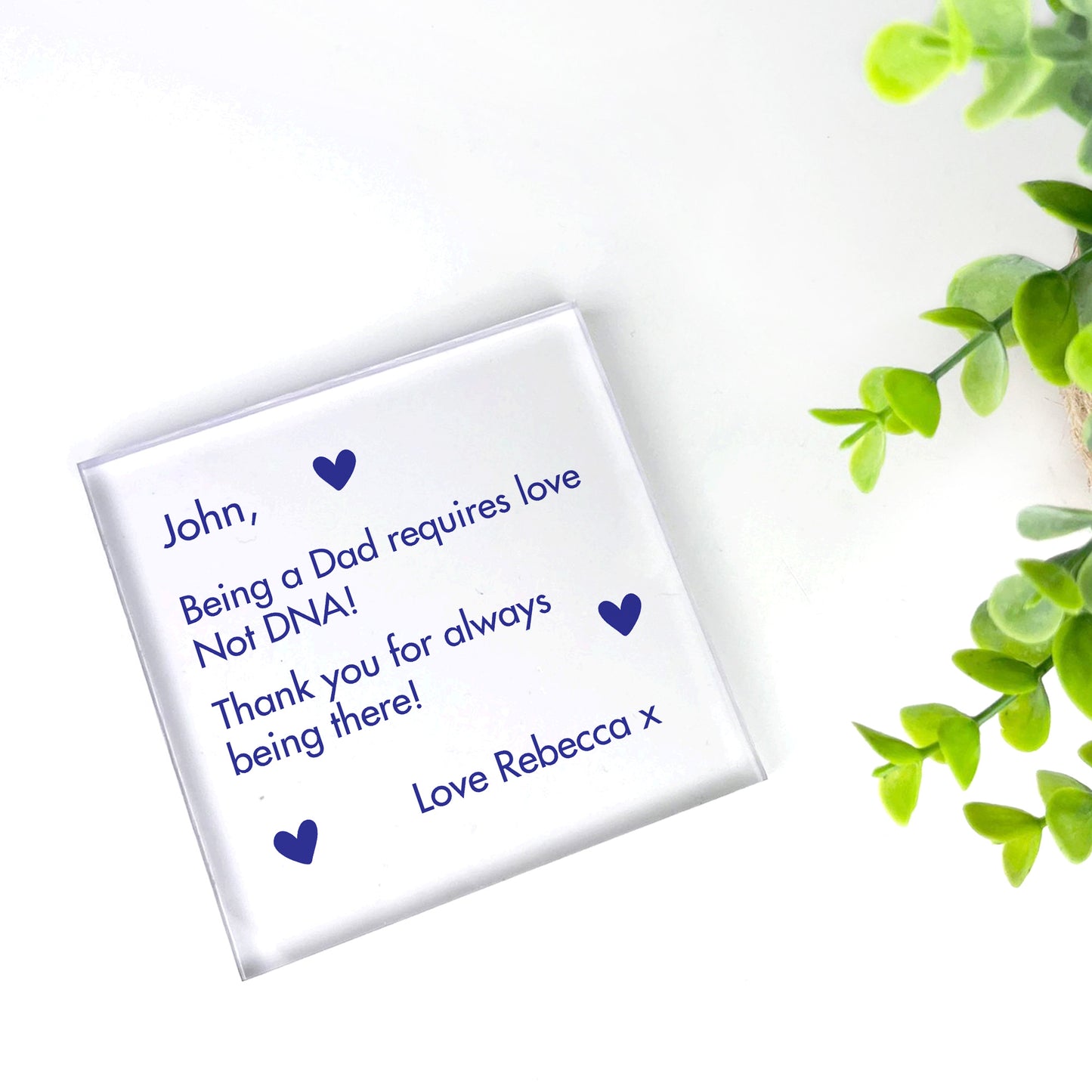 Step Dad Birthday Christmas Gift PERSONALISED Acrylic Block