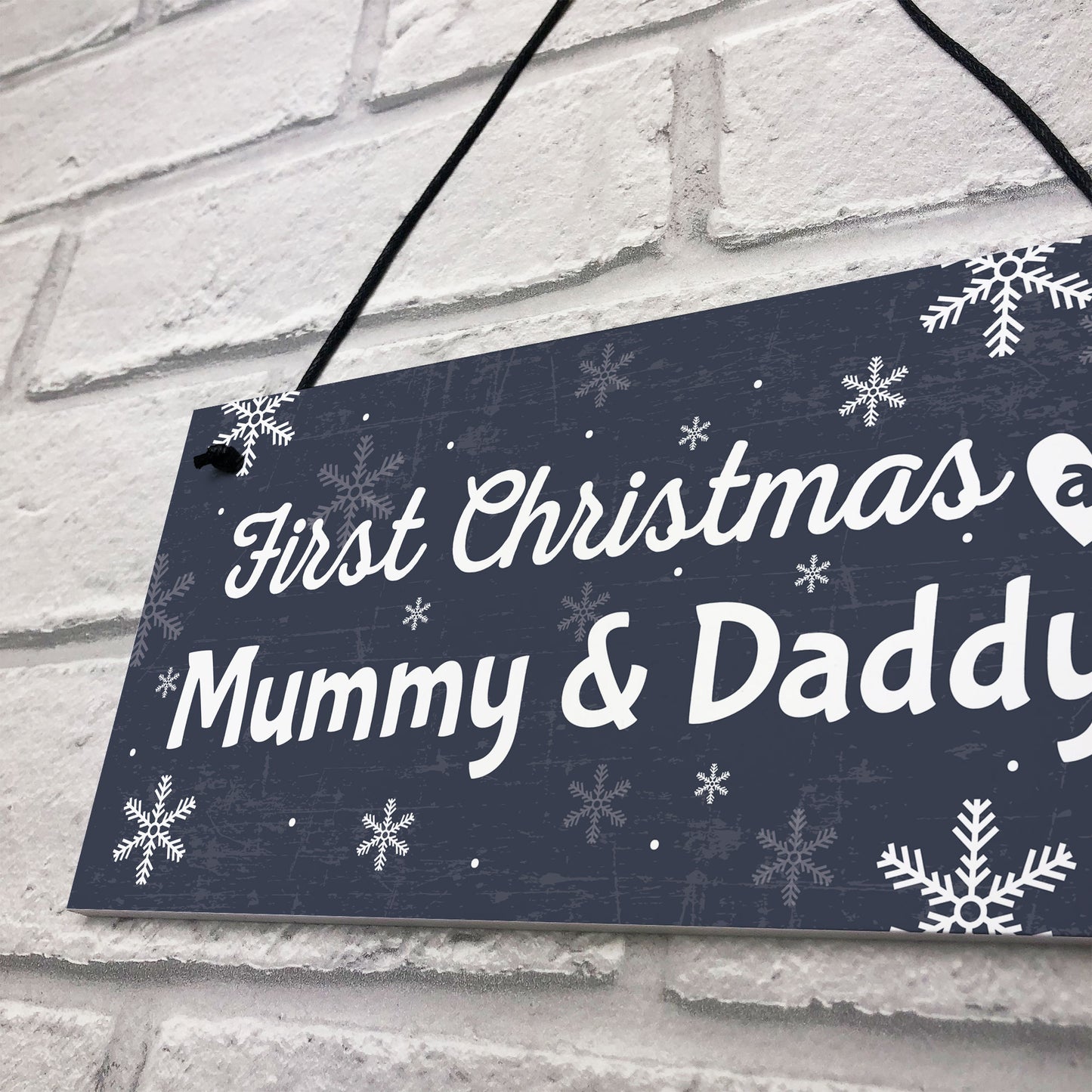 First 1st Christmas As Mummy Daddy Plaque Baby Xmas Gift