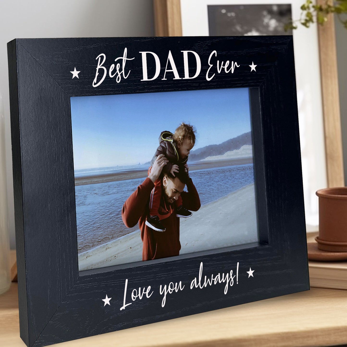Novelty Fathers Day Birthday Gift For Dad Photo Frame Wood