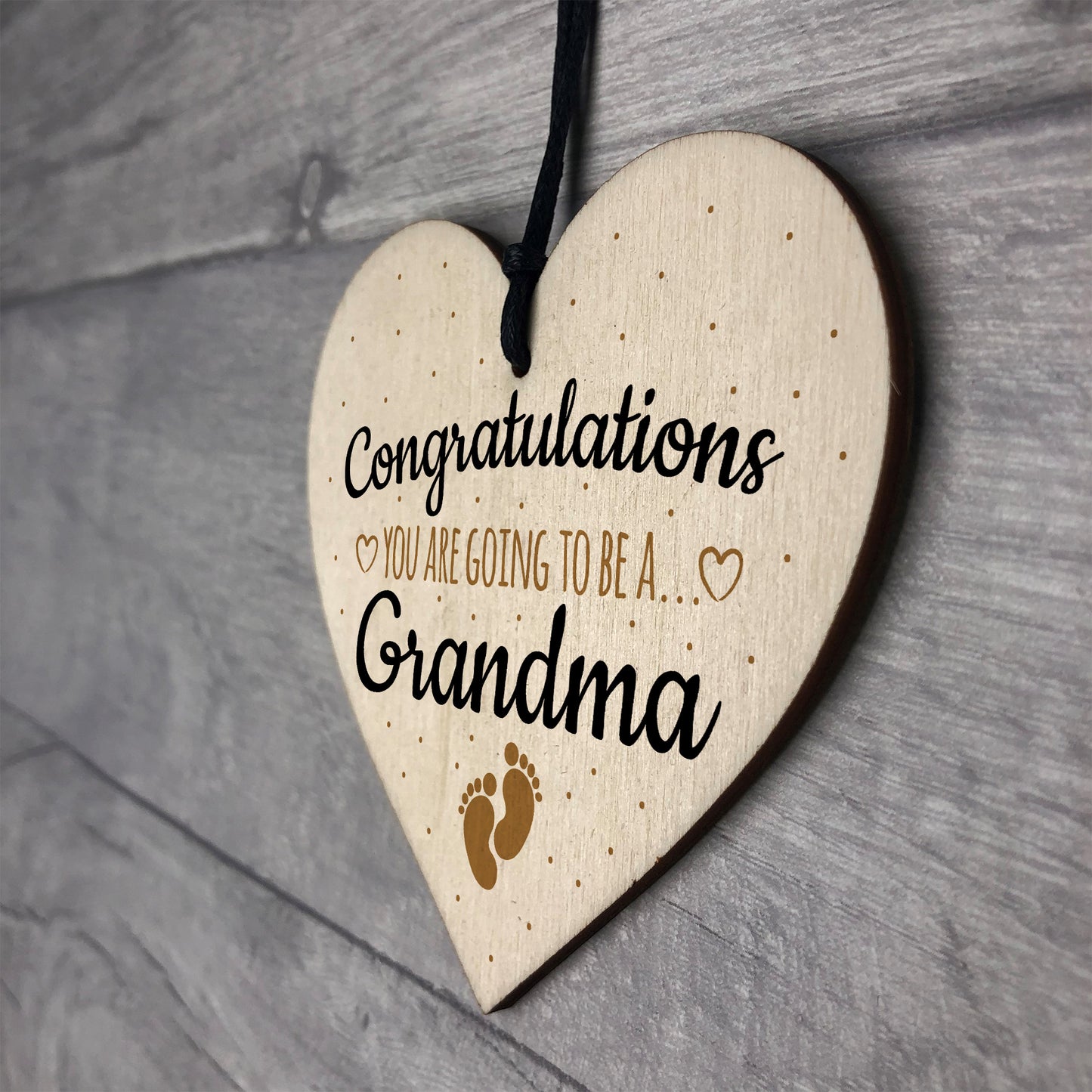 Handmade Pregnancy Announcent Heart Congratulations Grandma