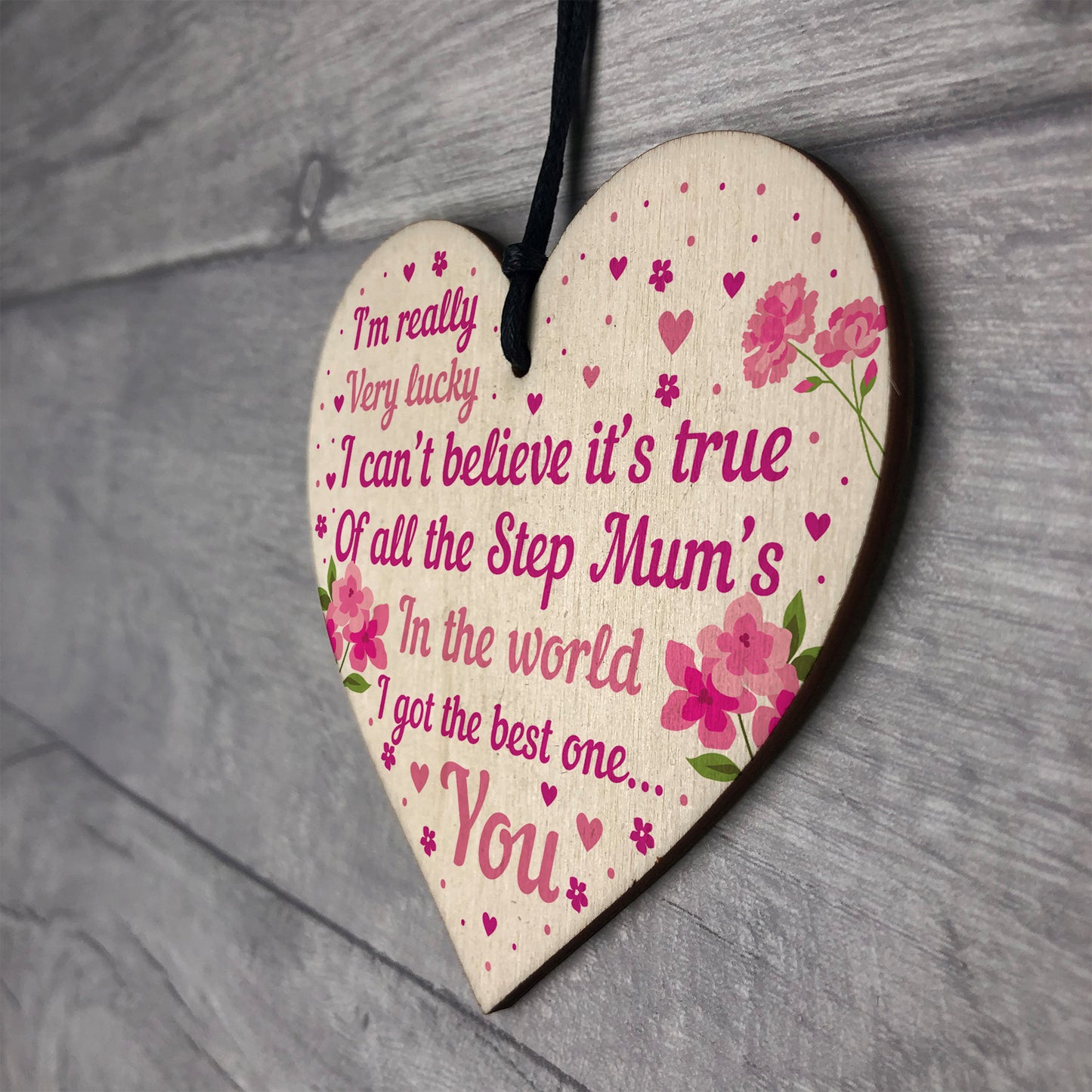 Step Mum Gifts Wooden Heart Step Mum Birthday Gift Mothers Day