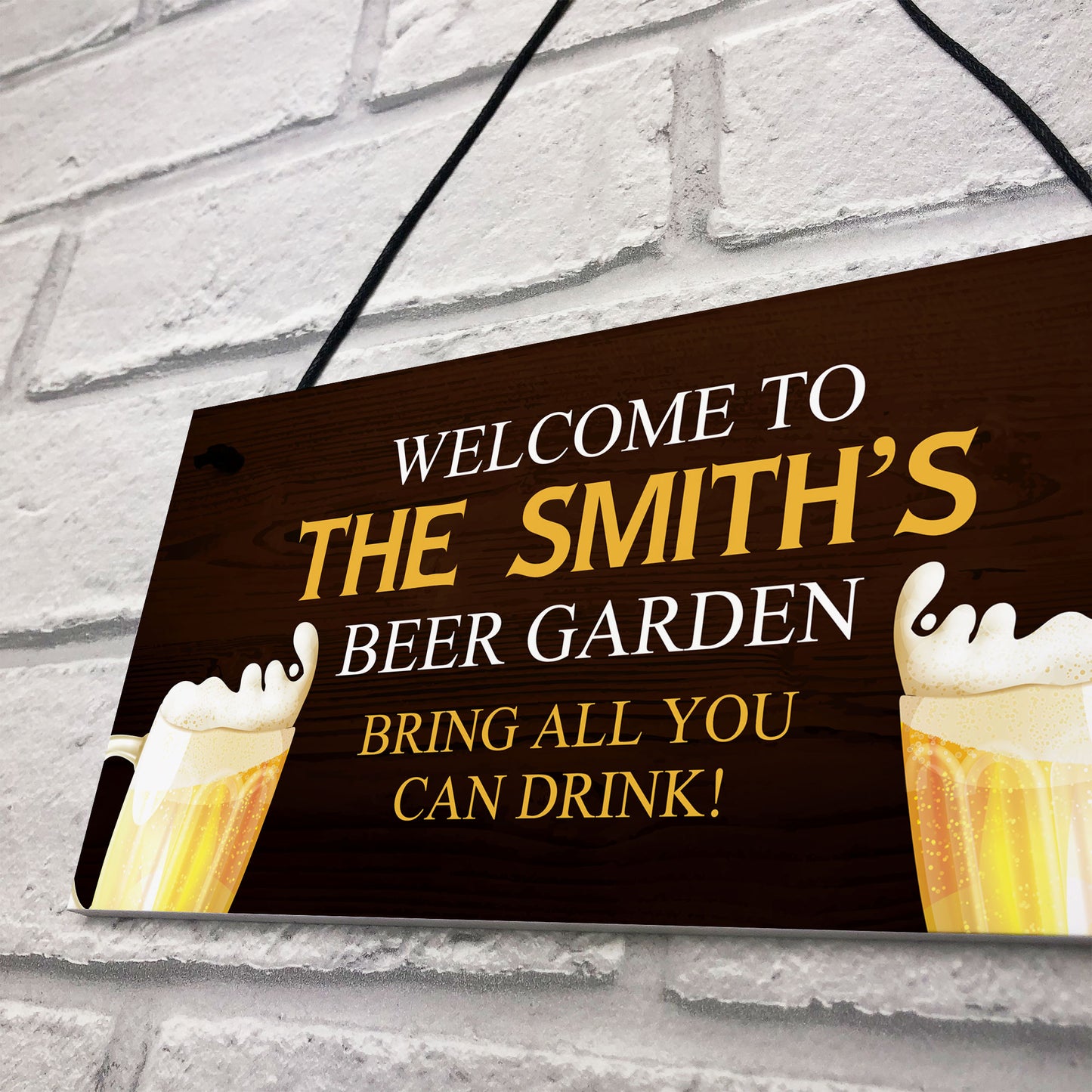 Funny Beer Garden Sign Personalised For Man Cave Bar Pub Alcohol