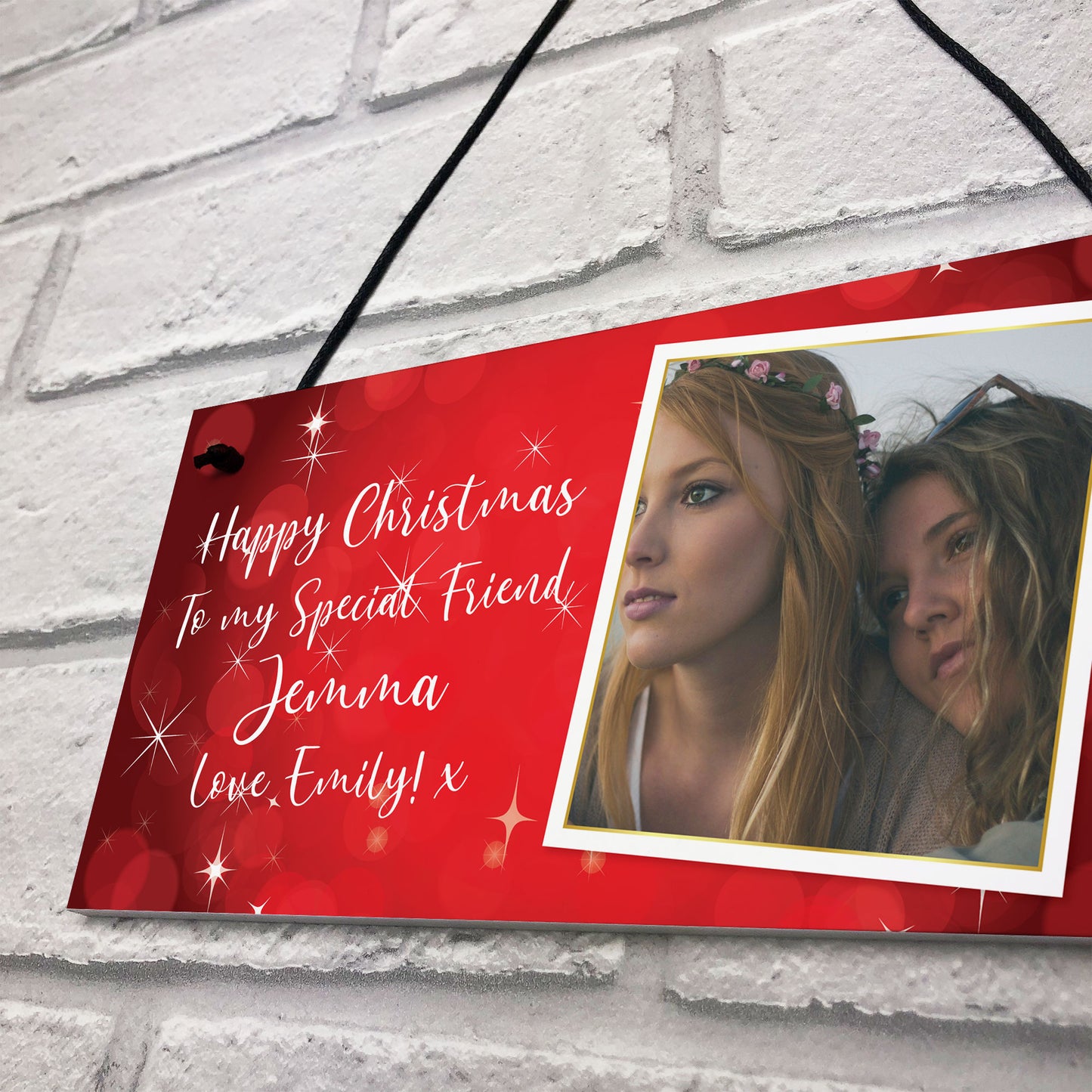 Personalised Photo Plaque Best Friend Christmas Gift Friend Sign