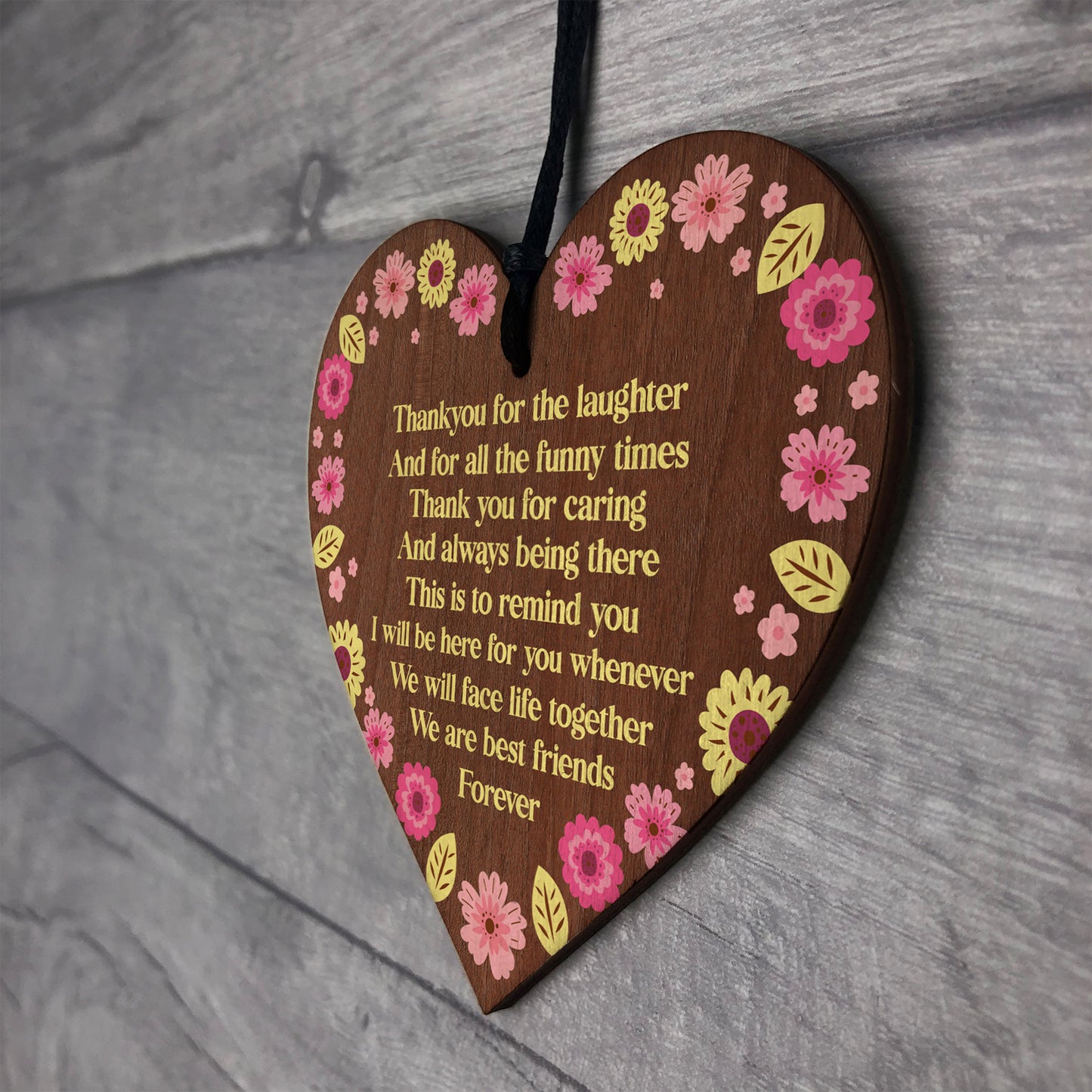 Best Friends Forever Wooden Heart Plaque Handmade Gifts