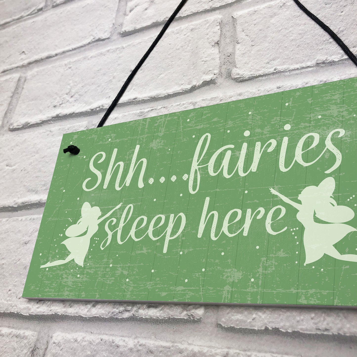 Fairies Sleep Here Novelty Hanging Shabby Chic Plaque Fairy Sign