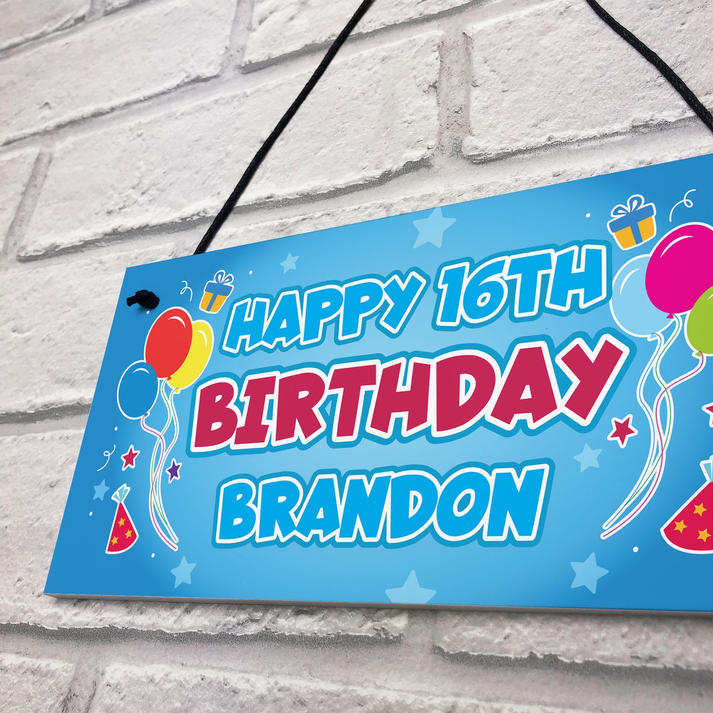 Personalised Birthday Banner Hanging Sign 16th 16th 21st 30th