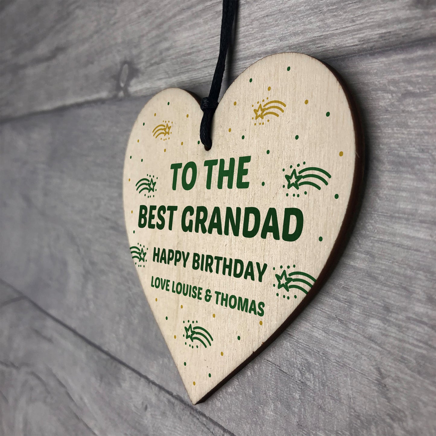To The Best Grandad Happy Birthday Gift For Him Wood Heart