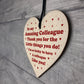 Novelty Thank You Gift For Colleague Wooden Heart Birthday Xmas