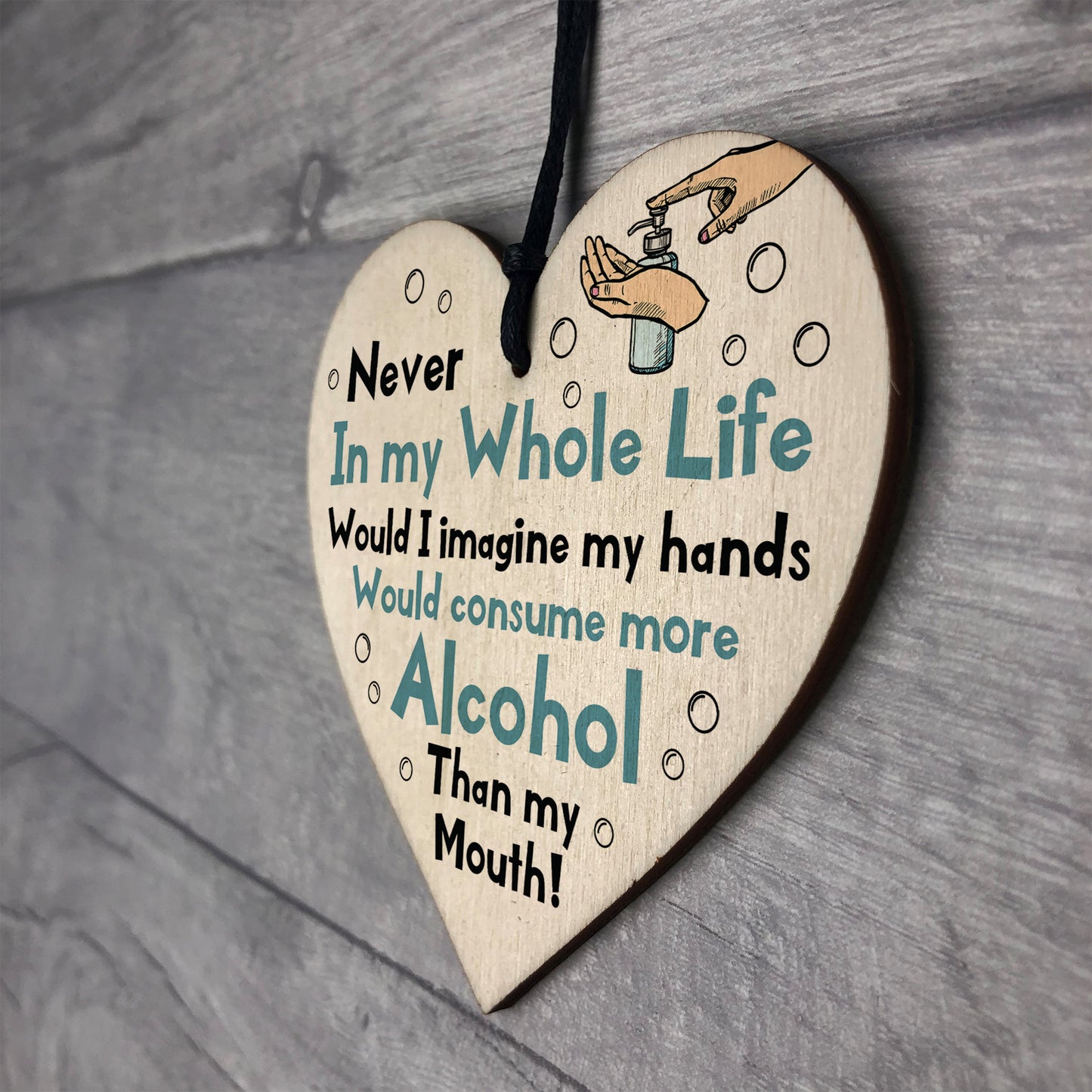 Funny Quarantine Christmas Gift Wooden Heart Novelty Signs