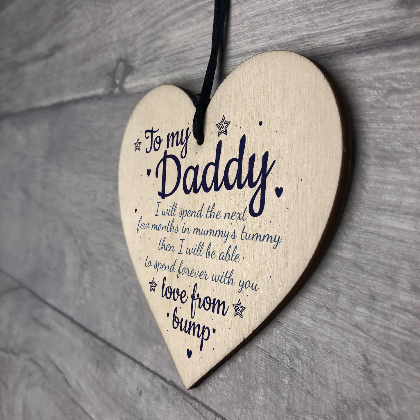 Handmade Wooden Heart From Bump Gifts Dad To Be Father Baby