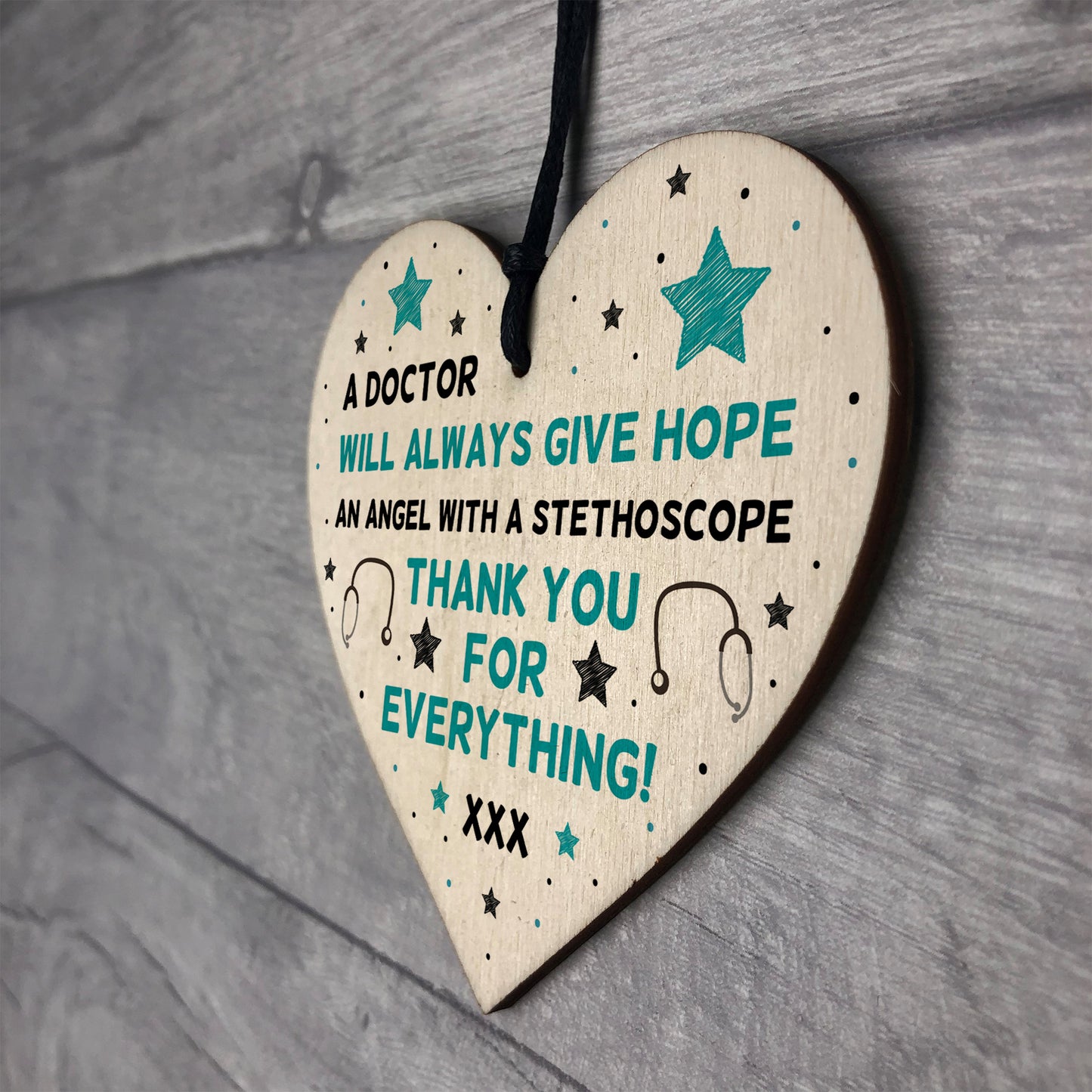 Special Thank You Gift For NHS Doctor Wooden Heart Hospital Gift