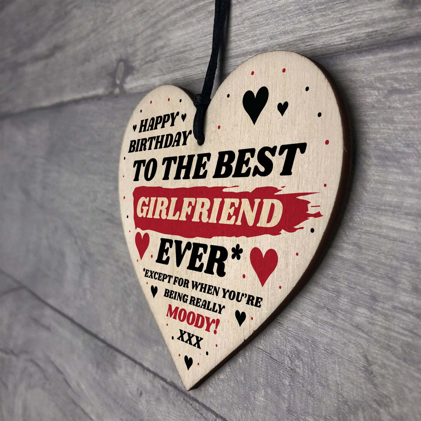 Funny Joke Gift For Girlfriend Birthday Wood Heart Gift For He
