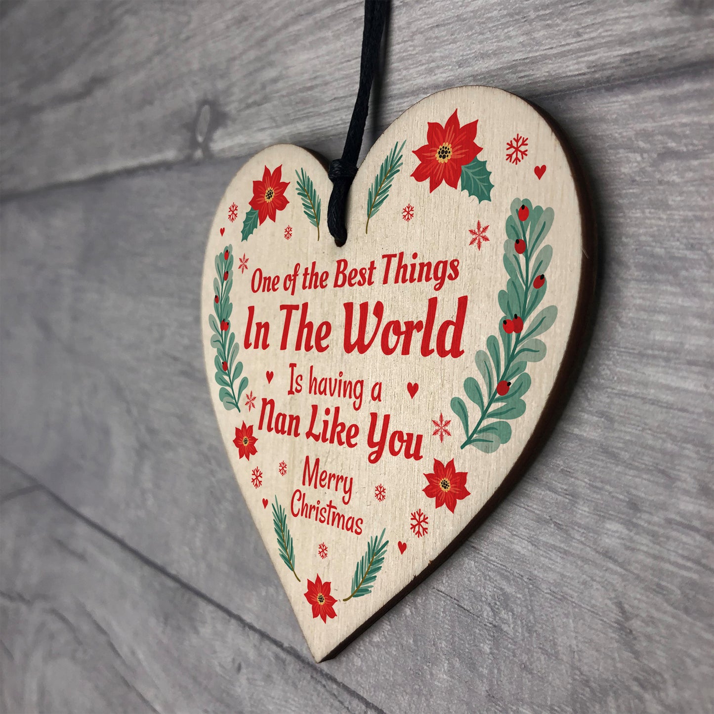 Best Nan Gifts For Christmas Wood Heart Tree Decoration Gifts
