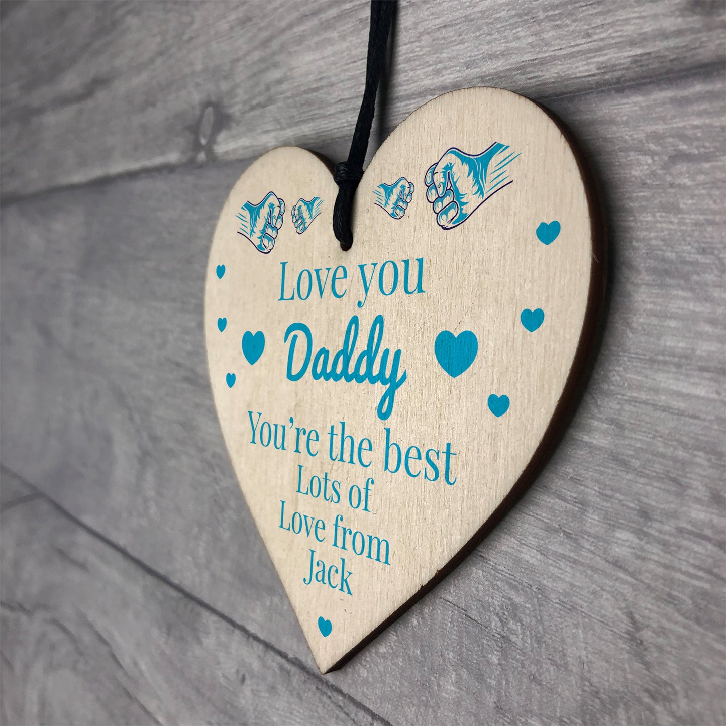 Personalised Fathers Day Daddy Gift Team Fist Bump Gift From Son