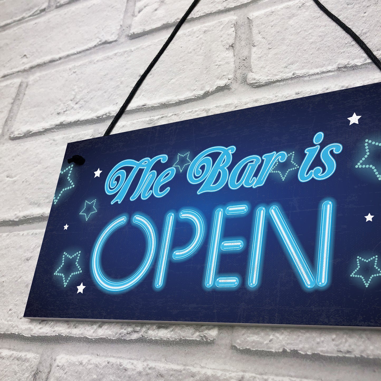 Novelty The Bar Is Open Plaque Home Bar Man Cave Alcohol Sign