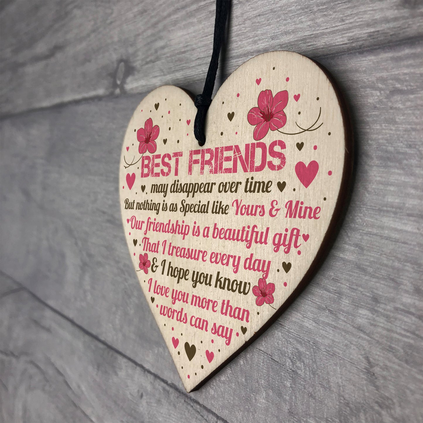 BEST FRIEND GIFTS Wooden Heart Sign Best Friend Birthday Card