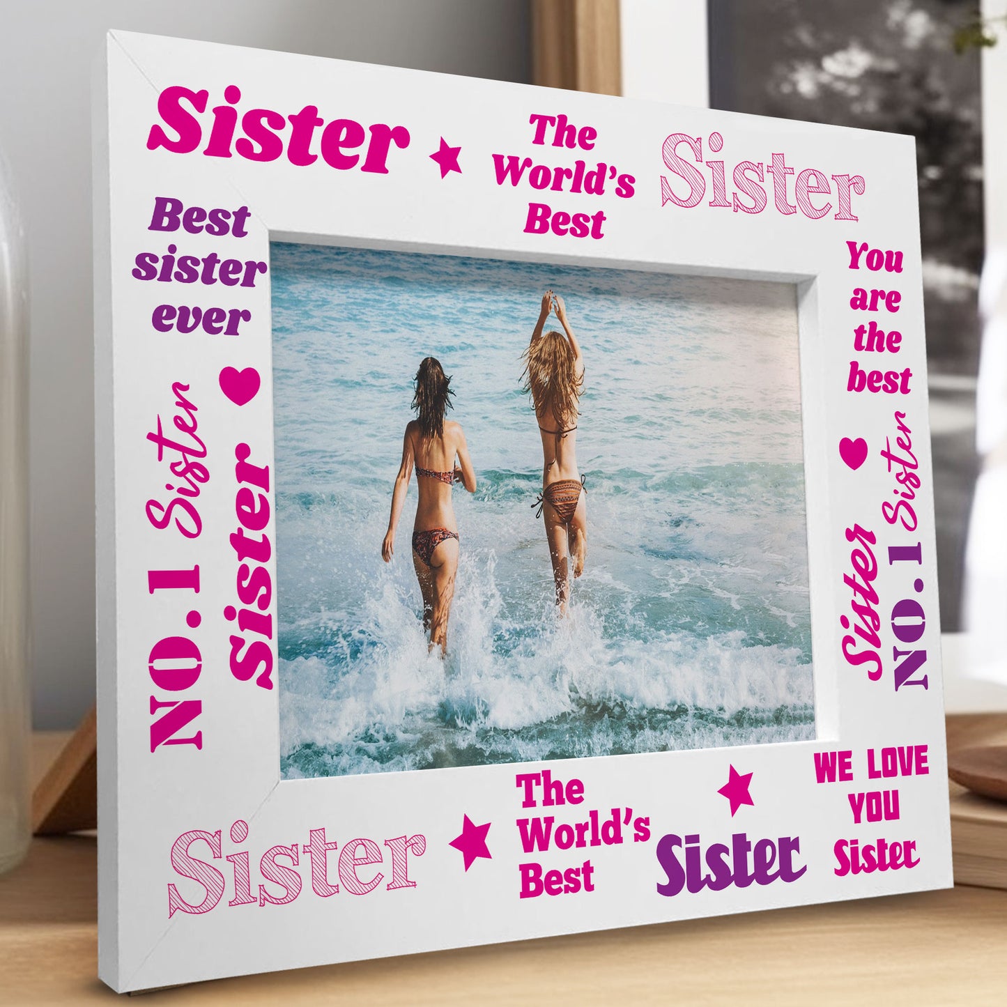 Worlds Best Sister Wooden Photo Frame Sister Gifts Novelty
