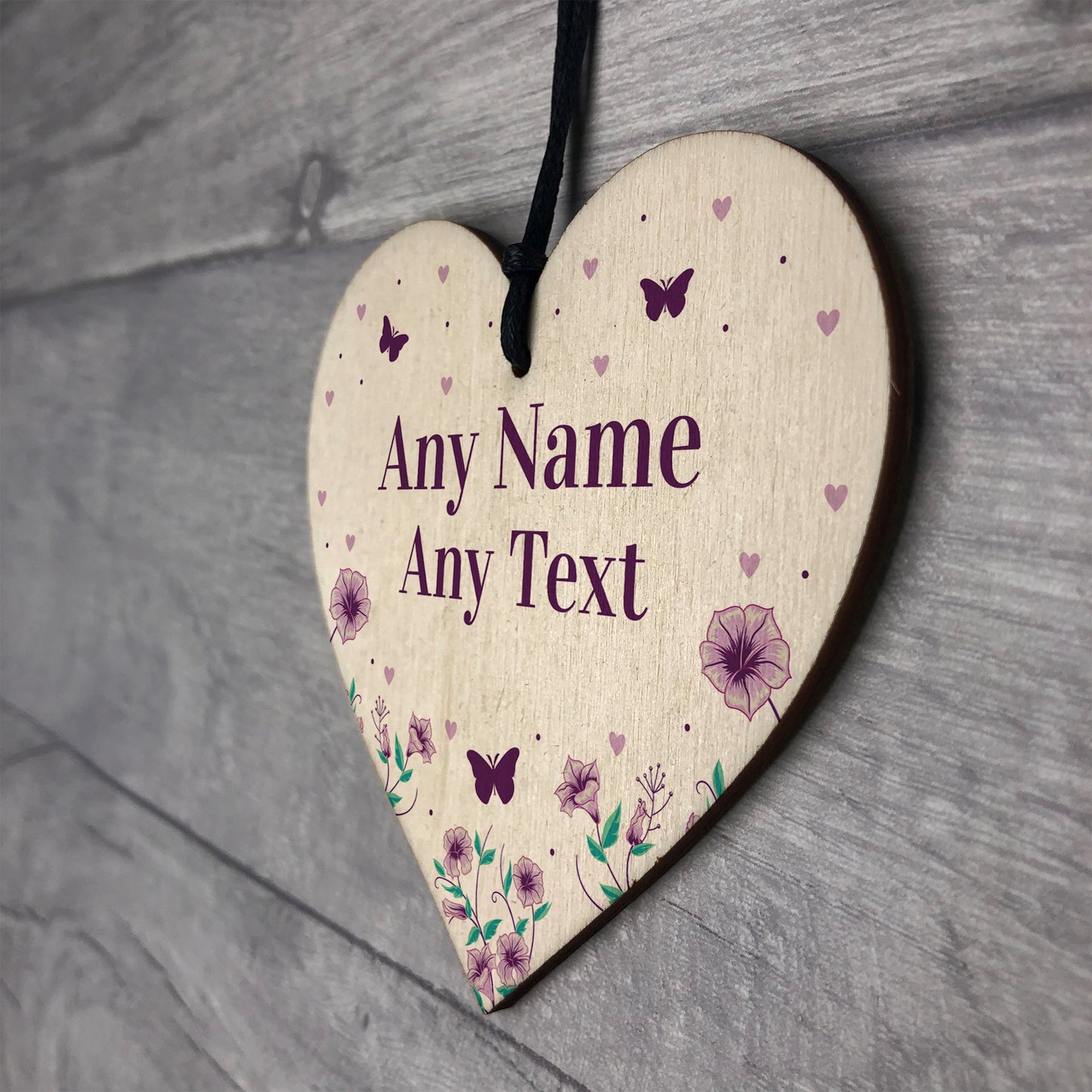 Personalised Floral Heart Plaque Friendship Gift Best Friends