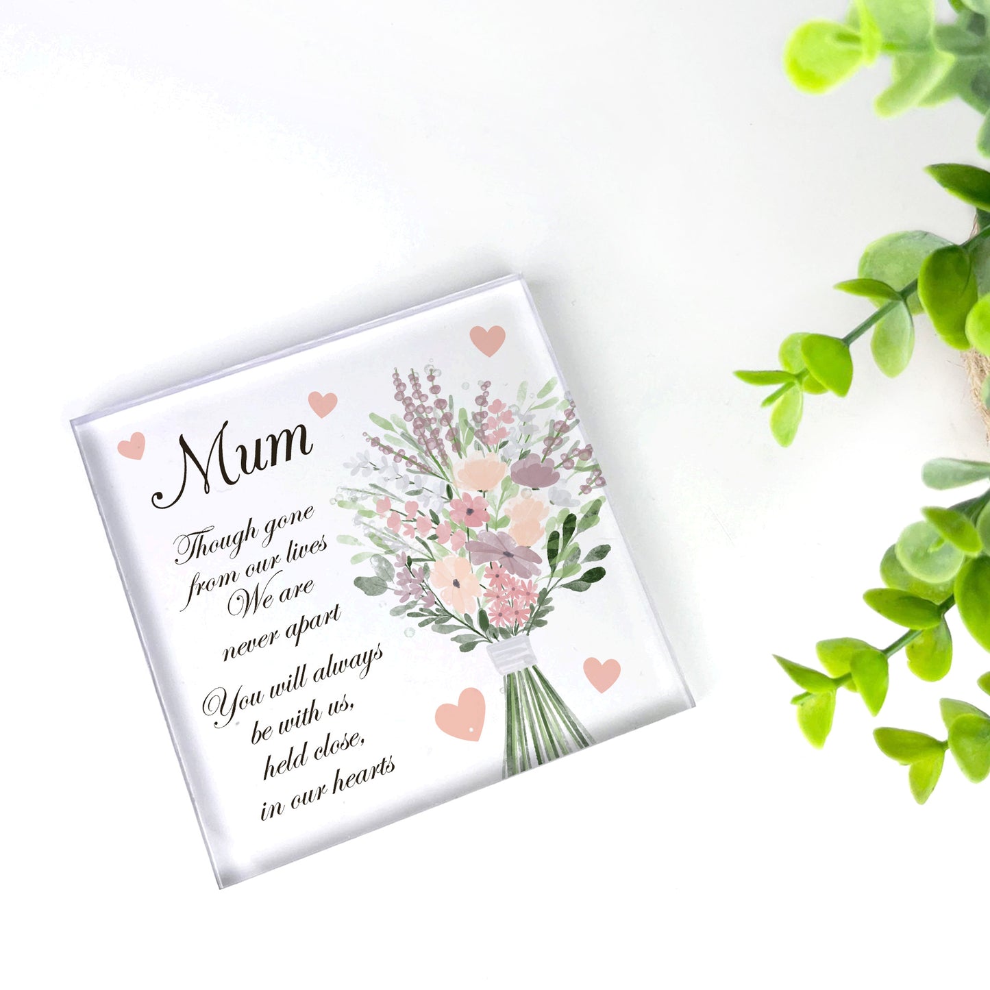 Mum Memorial Plaque Acrylic Block Beautiful Mum Memorial Sign