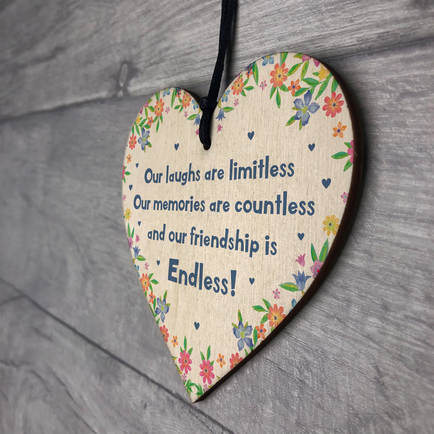 Special Friendship Gift Hanging Wooden Heart Birthday Christmas