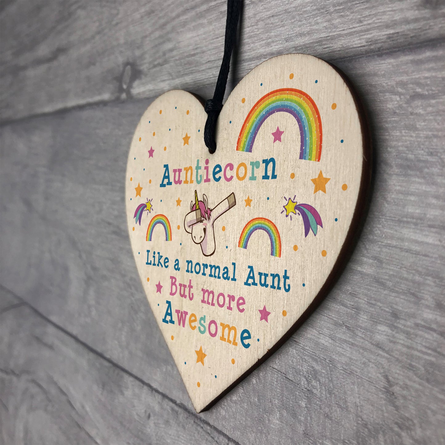 Aunticorn Wood Heart Auntie Unicorn Gift Auntie Birthday Xmas