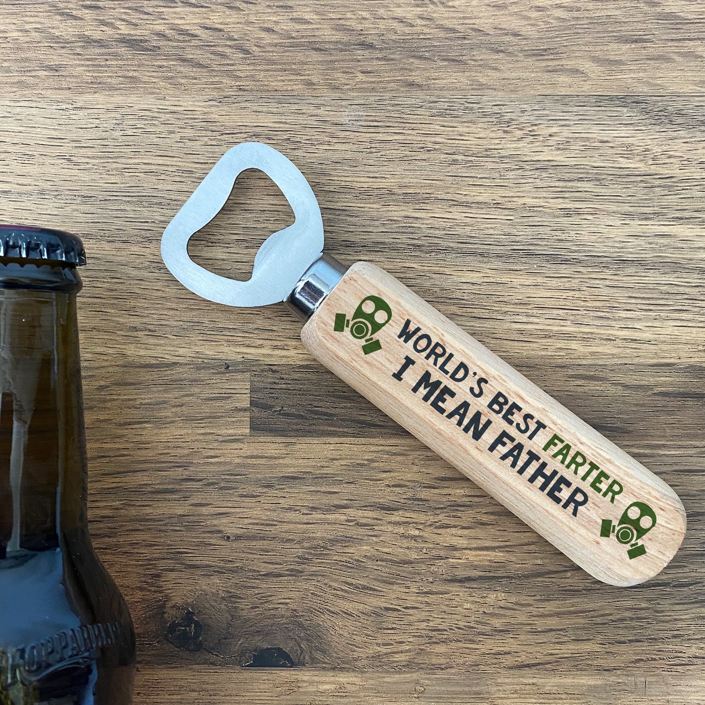 Novelty Fathers Day Gift For Dad Funny Quote Wood Bottle Opener