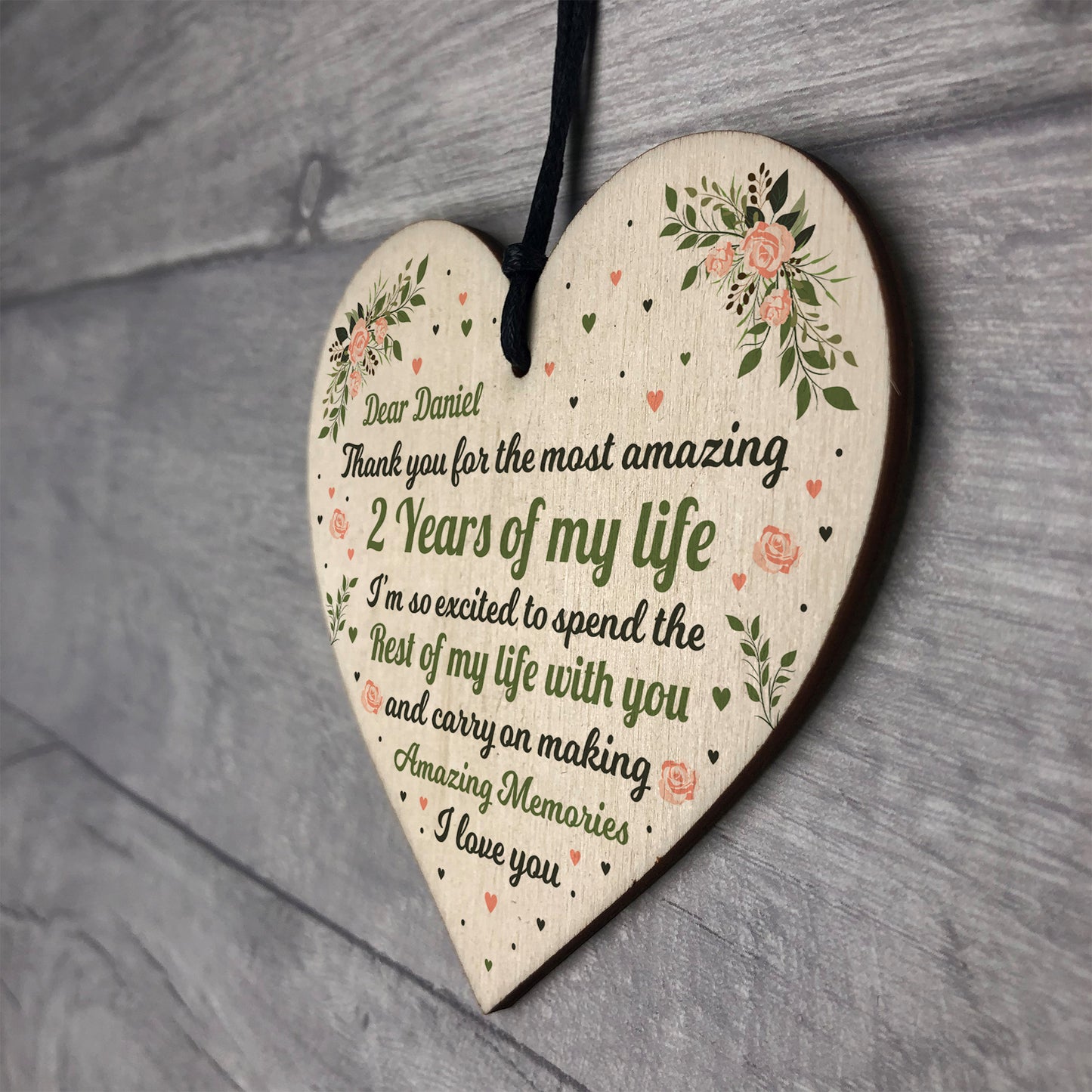 Personalised 1st 2nd Anniversary Gift For Husband Wife Boy Girl