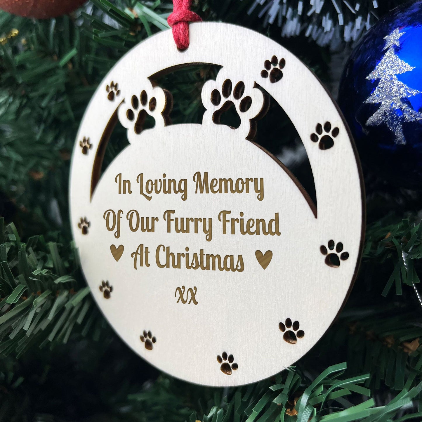 Wooden Christmas Decoration Hanging Memorial Christmas Tree