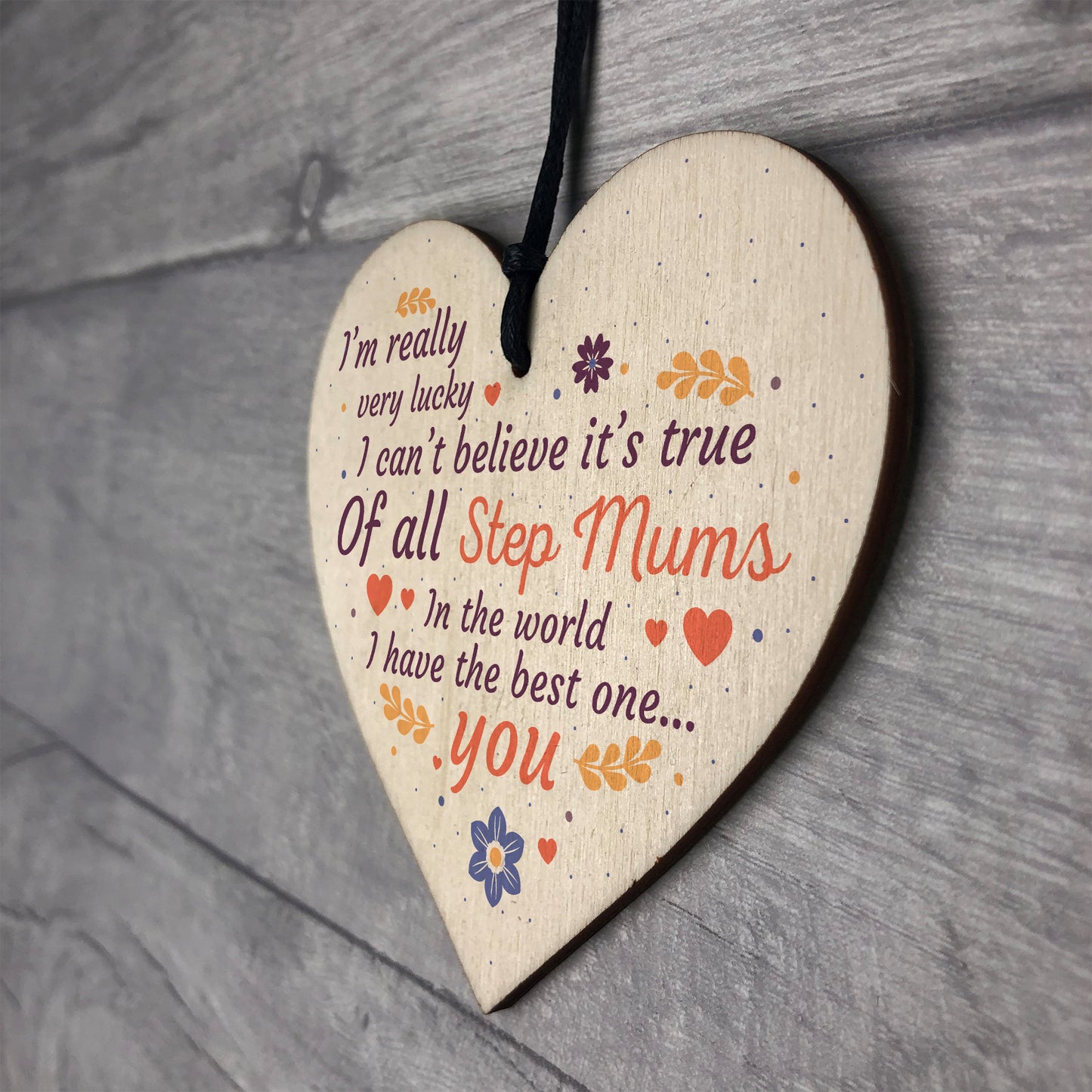 Handmade Best Stepmum Novelty Plaque Gifts For Mum Thank You