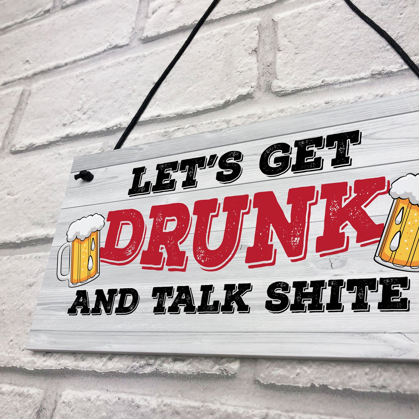 Funny GET DRUNK Bar Signs And Plaques Hanging Shed Man Cave